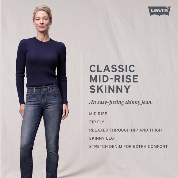 LAST PAIR!! LEVI’s NWT! White jeans Mid Rise - Picture 3 of 4